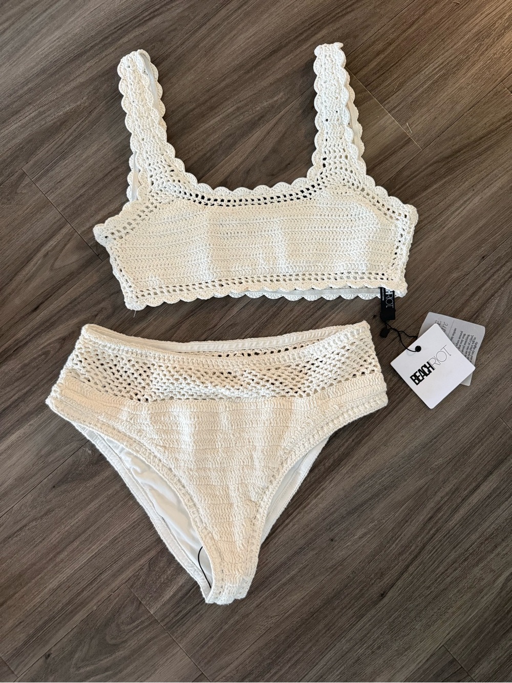 Beach Riot Cream Crochet Bikini Set